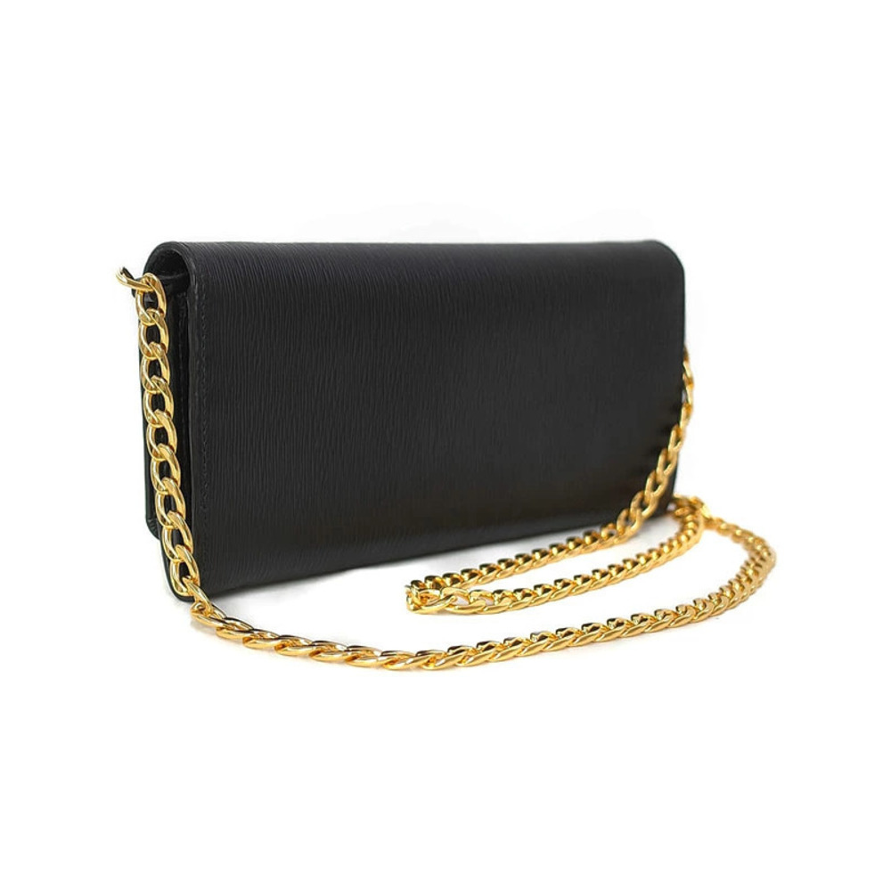 Prada Chain Long Leather Wallet fold Bi